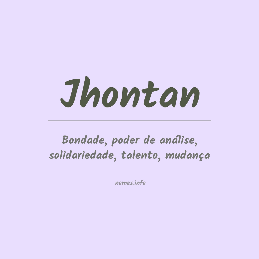 Significado do nome Jhontan