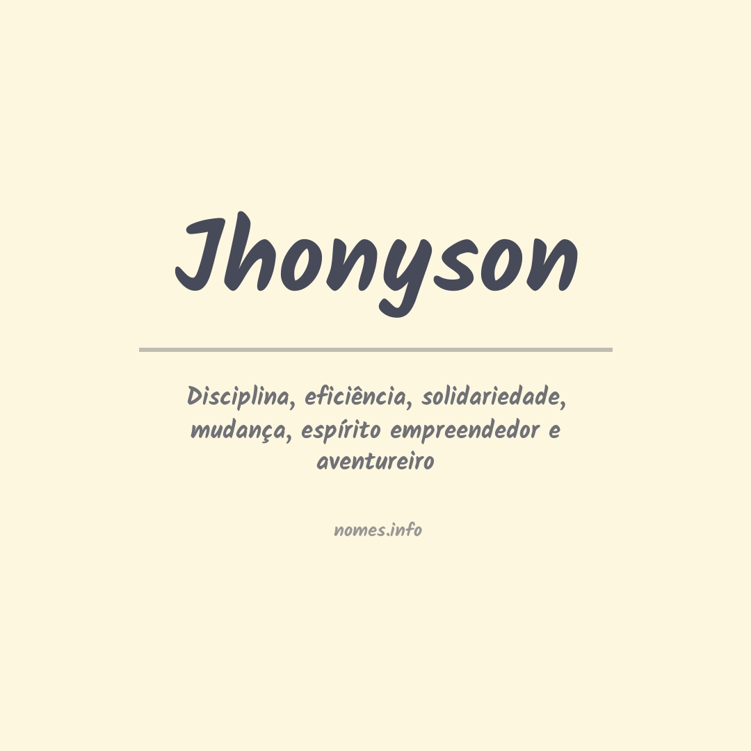 Significado do nome Jhonyson