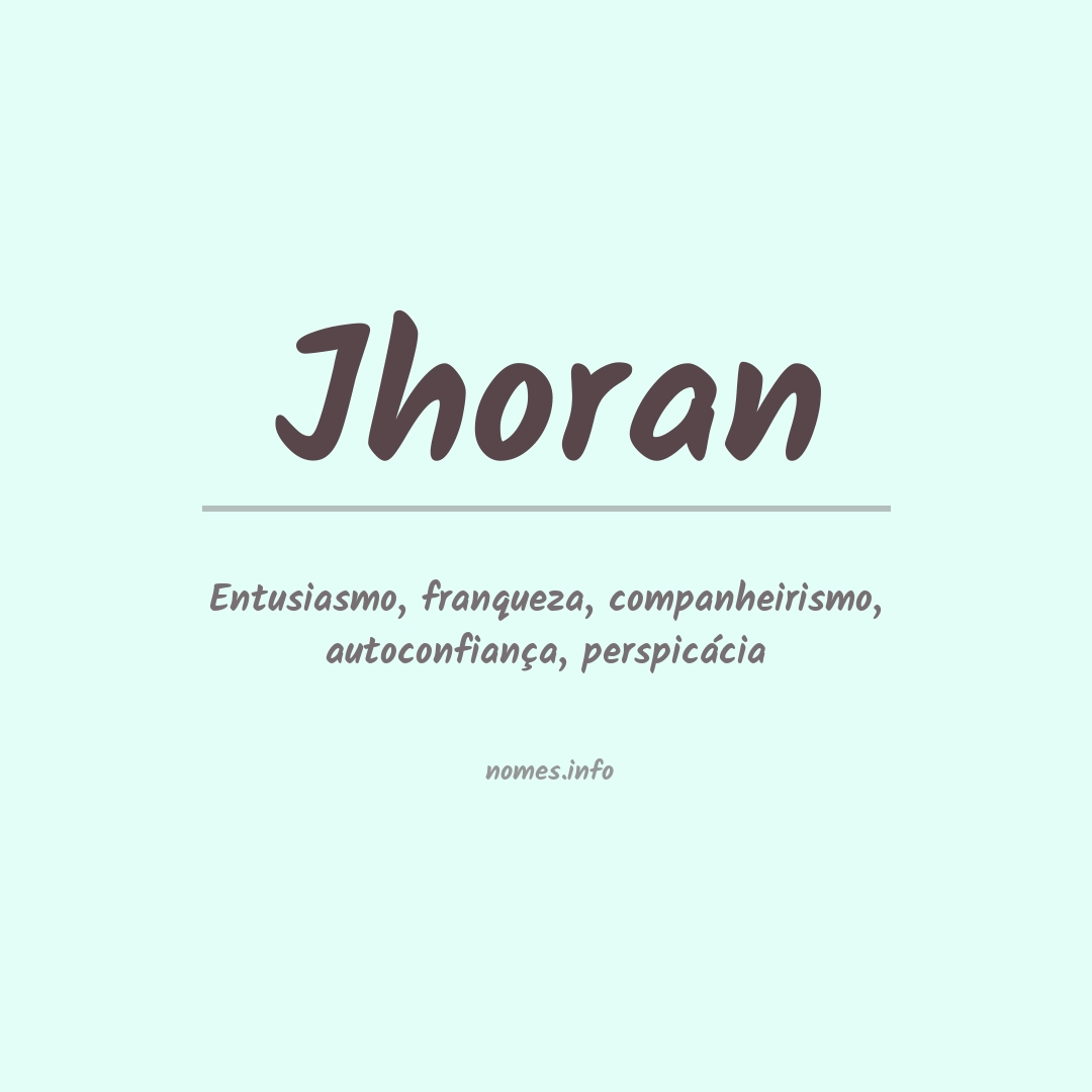 Significado do nome Jhoran