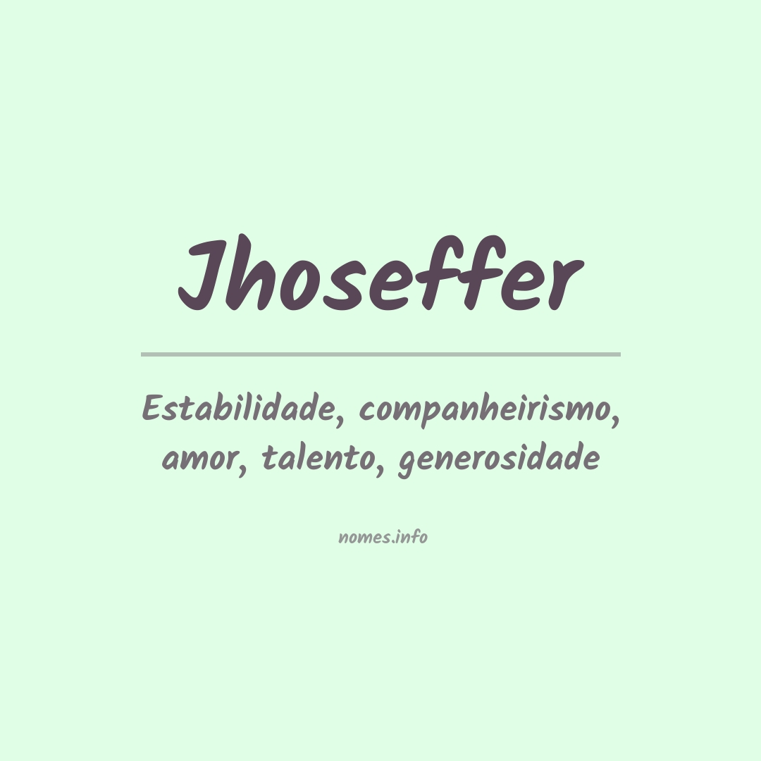 Significado do nome Jhoseffer