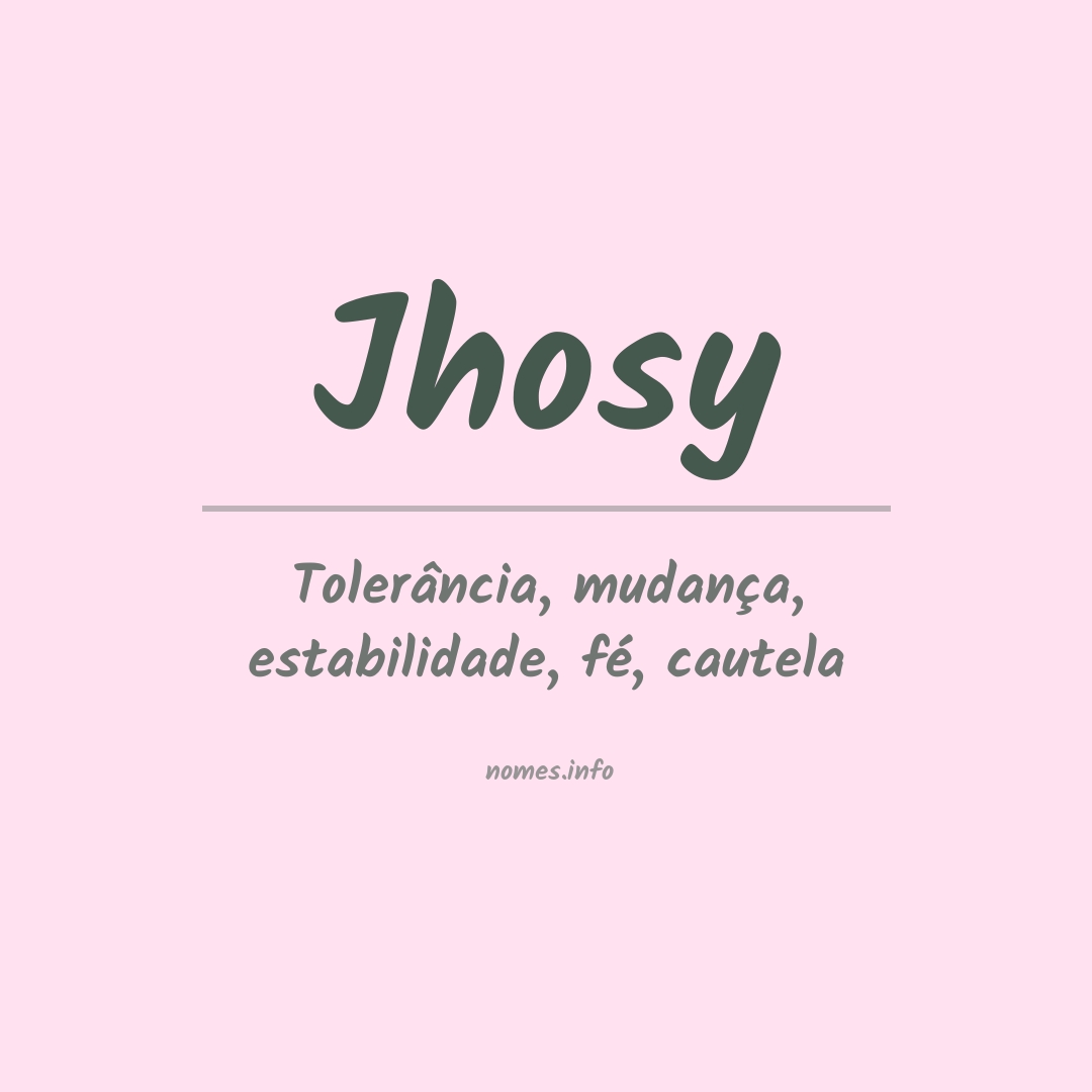 Significado do nome Jhosy