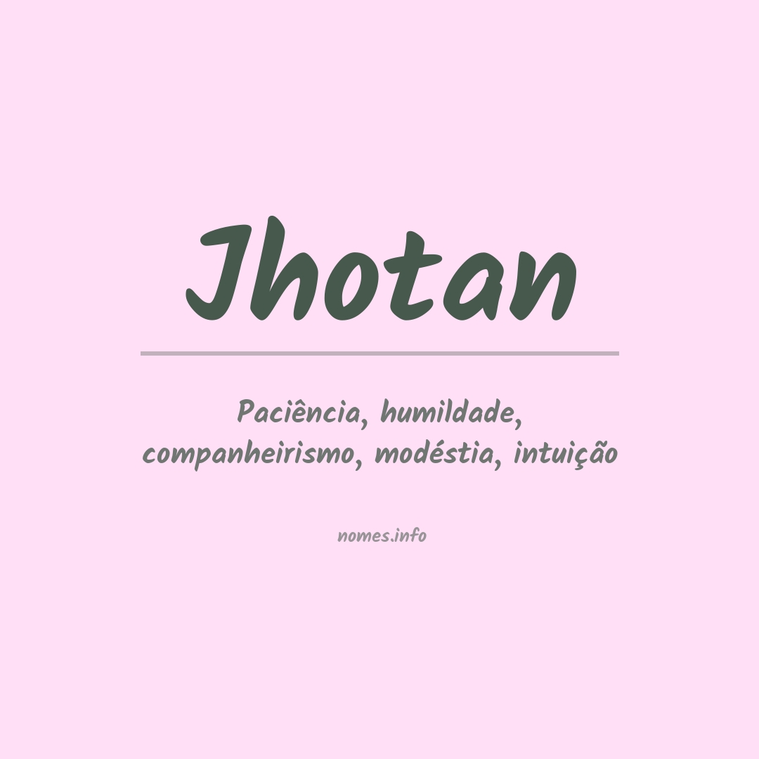 Significado do nome Jhotan