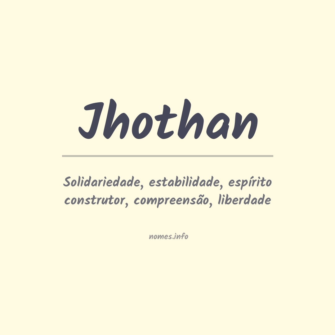 Significado do nome Jhothan