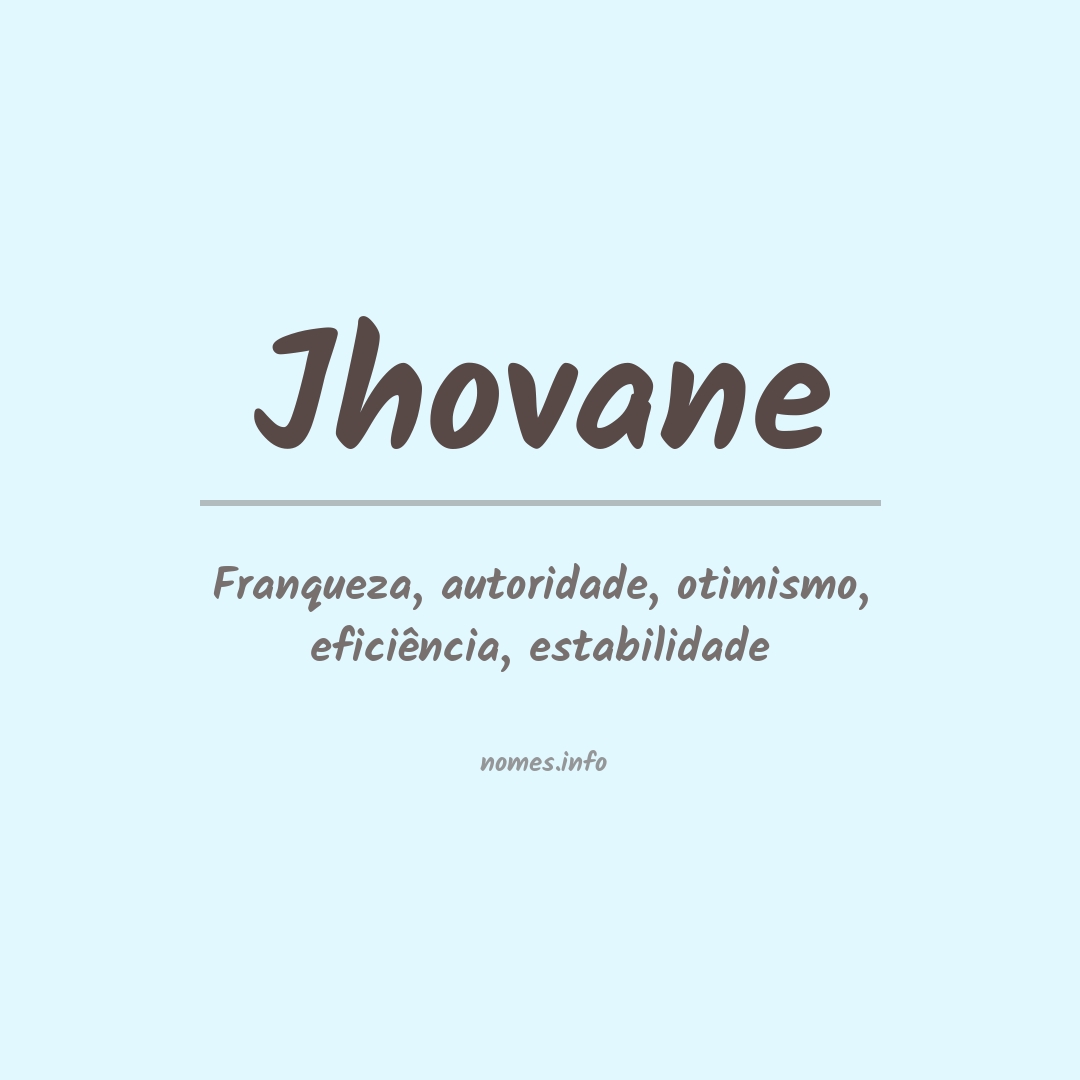 Significado do nome Jhovane