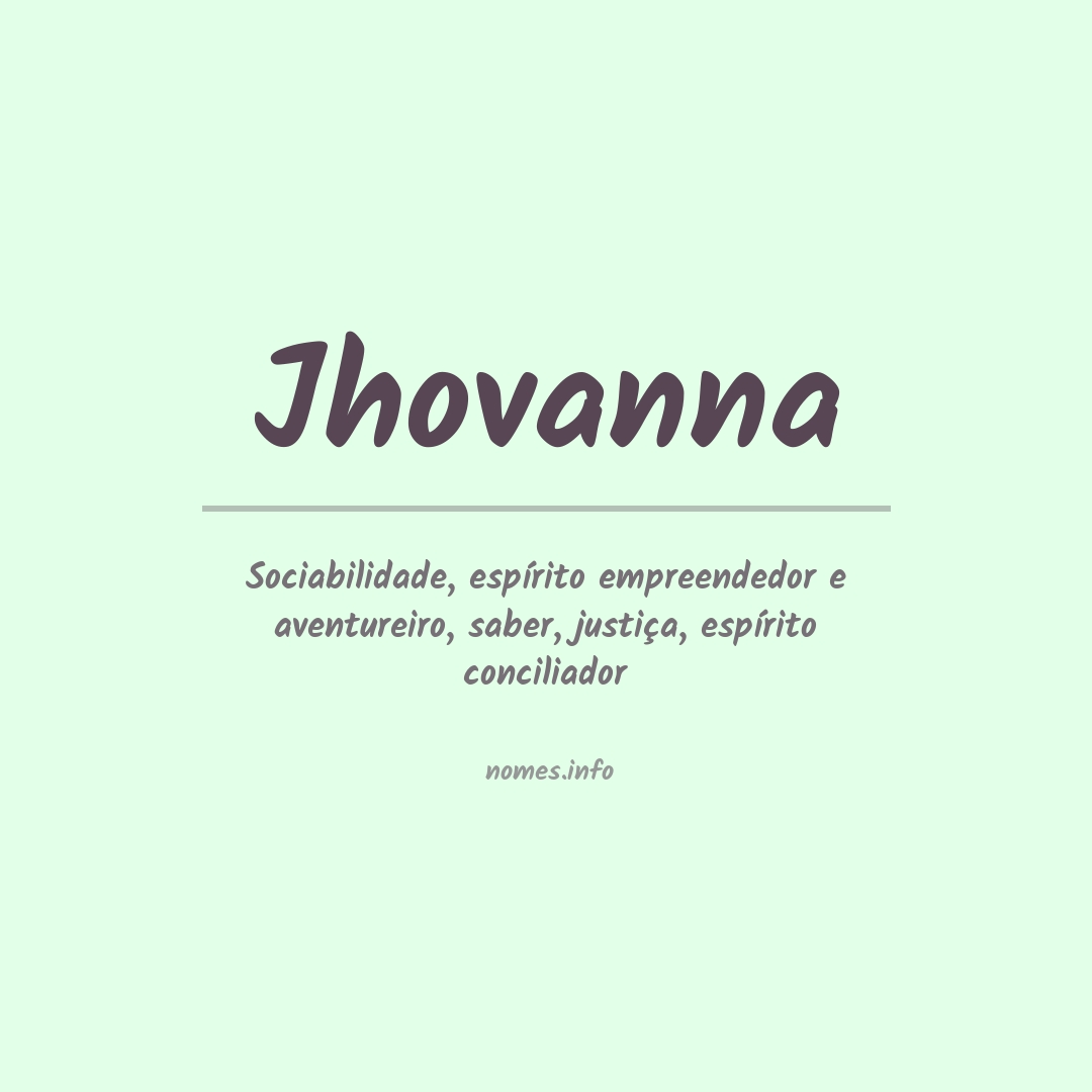 Significado do nome Jhovanna