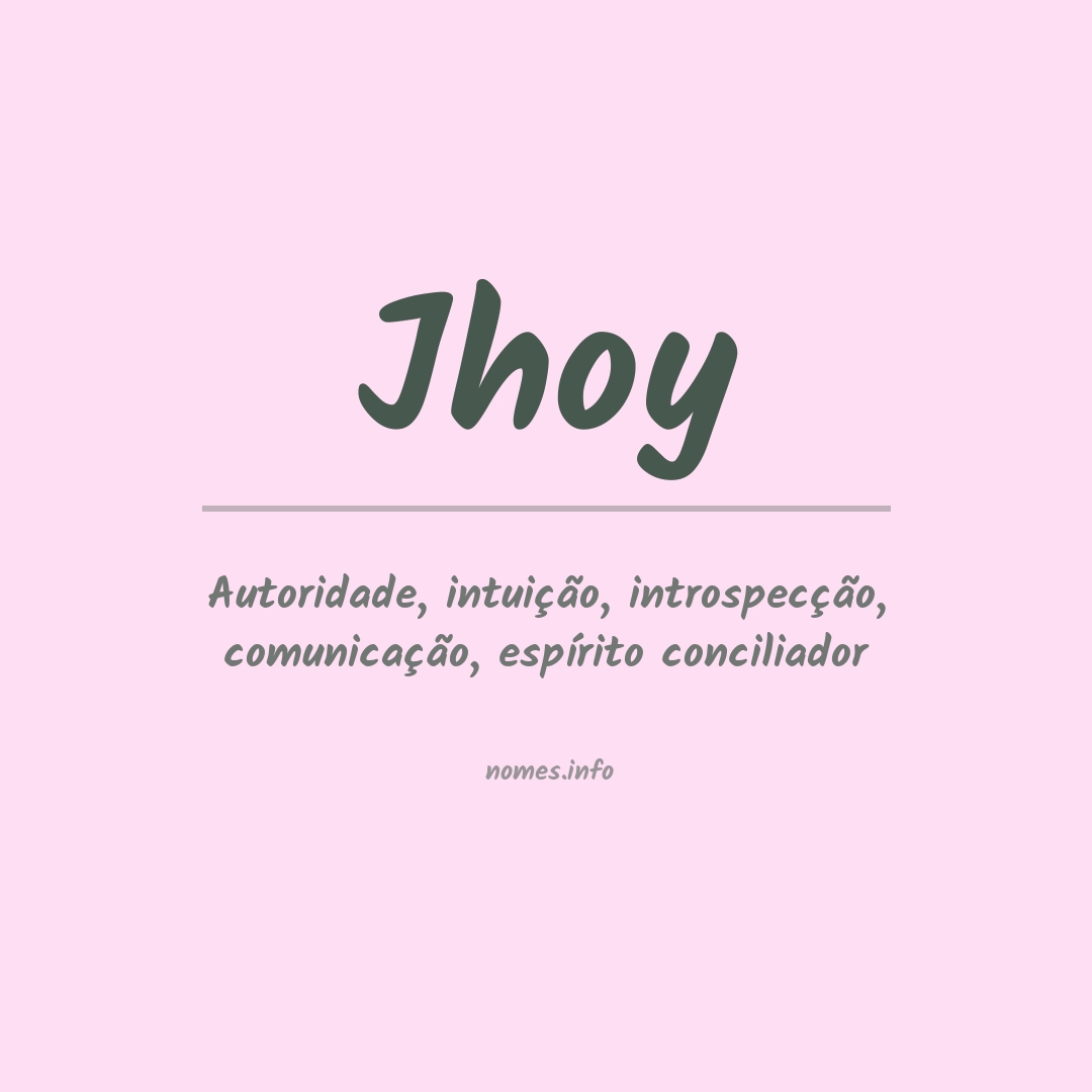 Significado do nome Jhoy