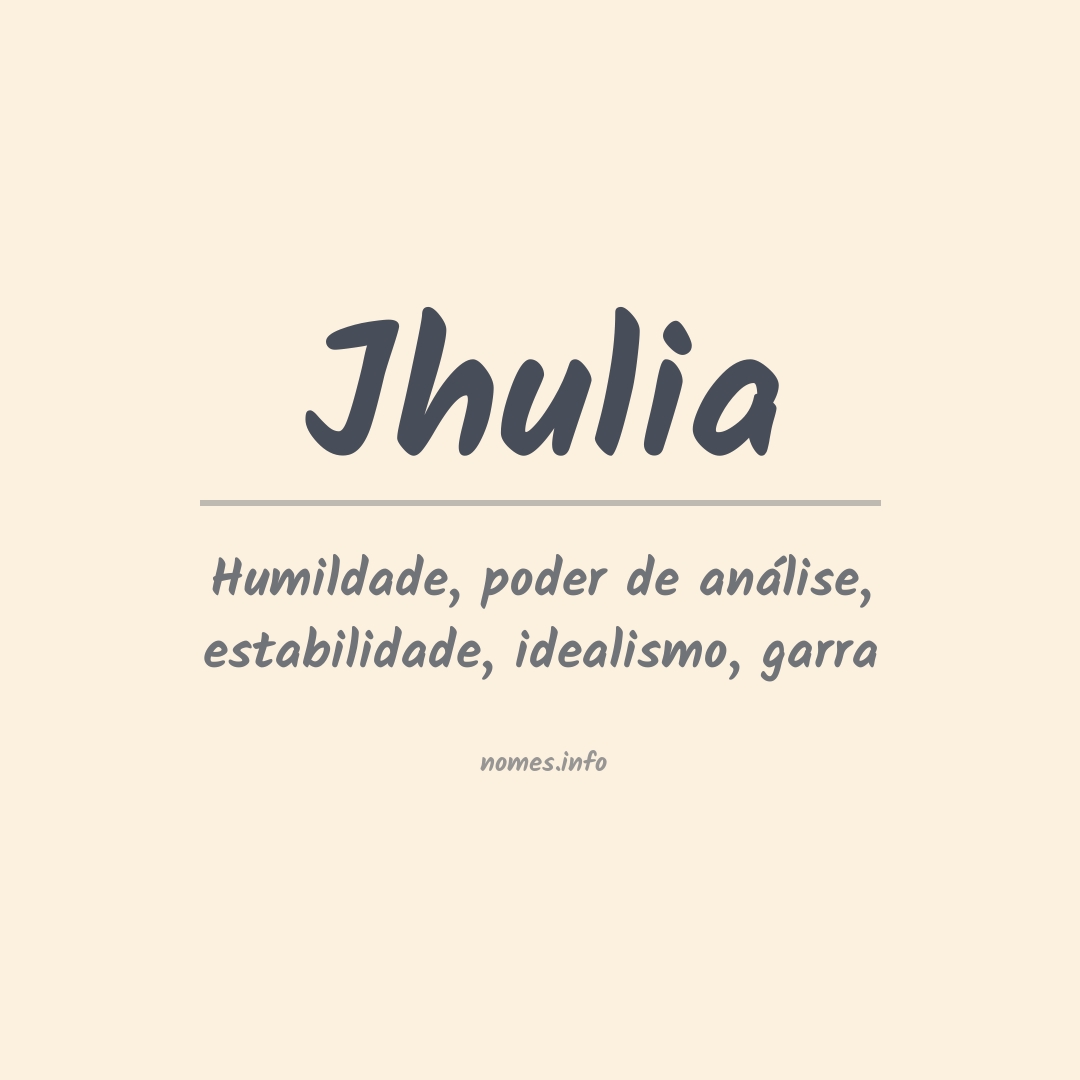 Significado do nome Jhulia