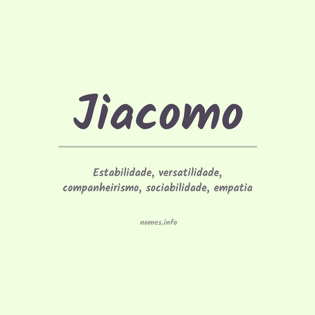 Significado do nome Jiacomo