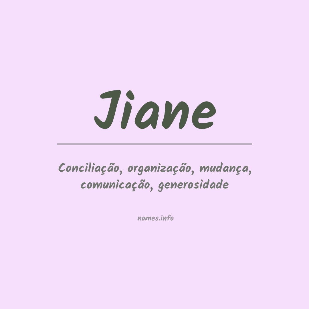 Significado do nome Jiane