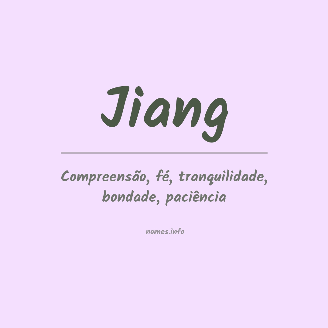Significado do nome Jiang