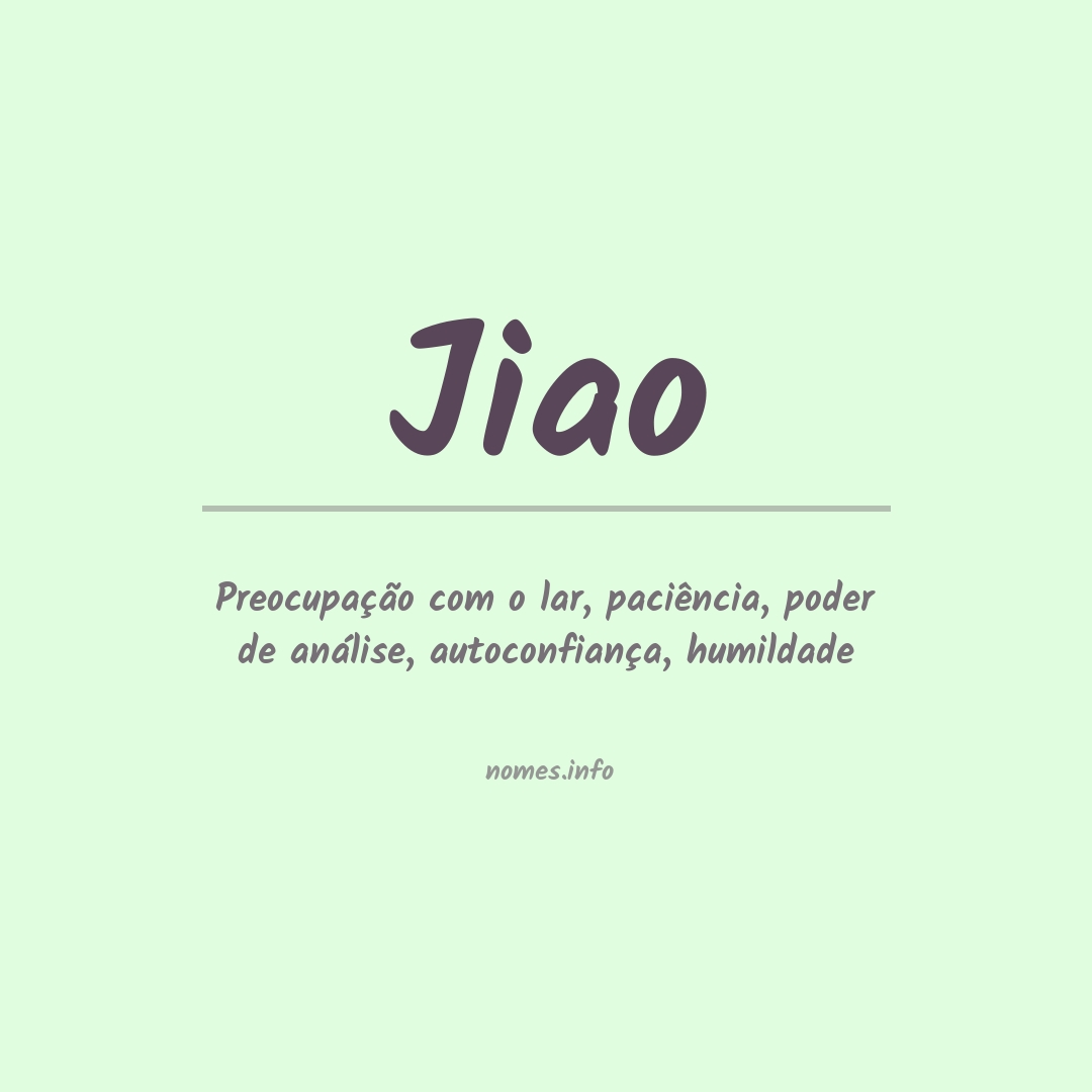 Significado do nome Jiao