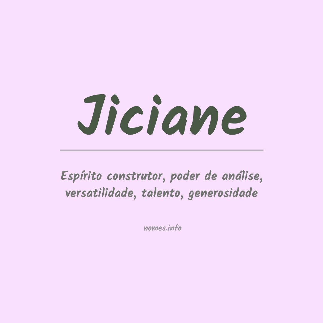 Significado do nome Jiciane