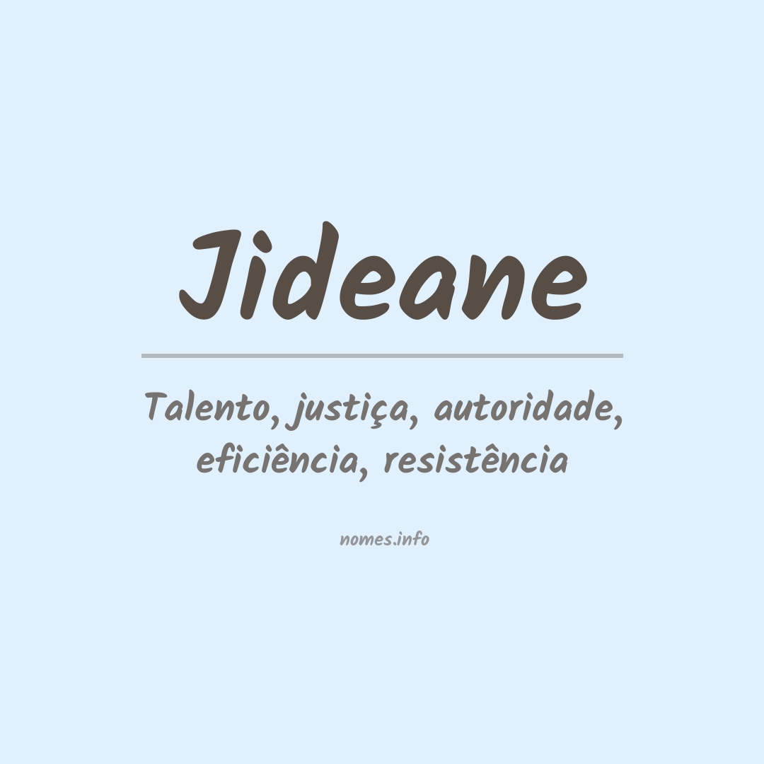 Significado do nome Jideane