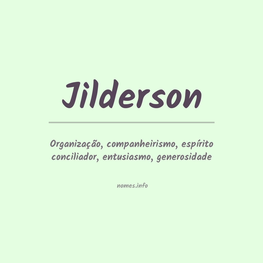 Significado do nome Jilderson