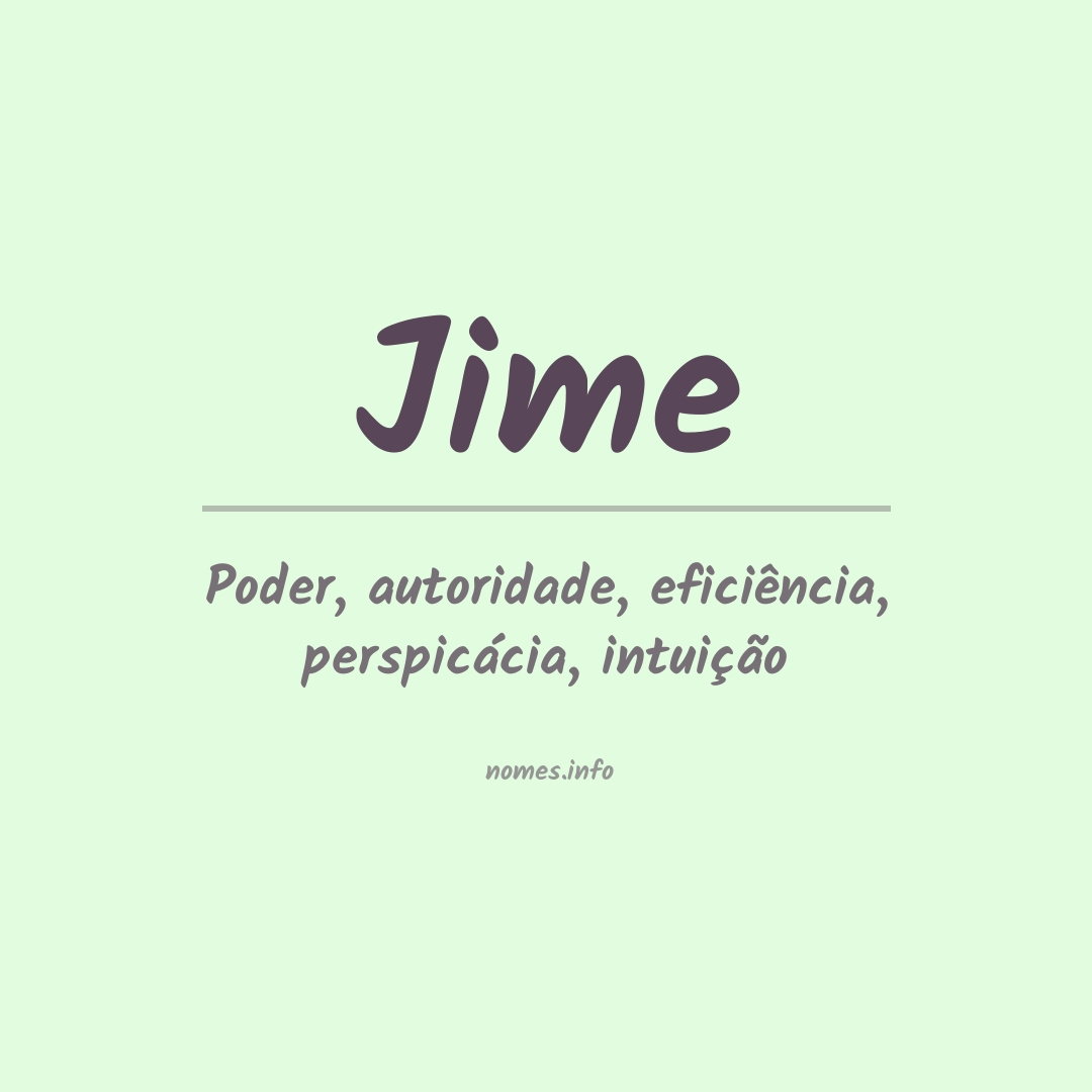 Significado do nome Jime