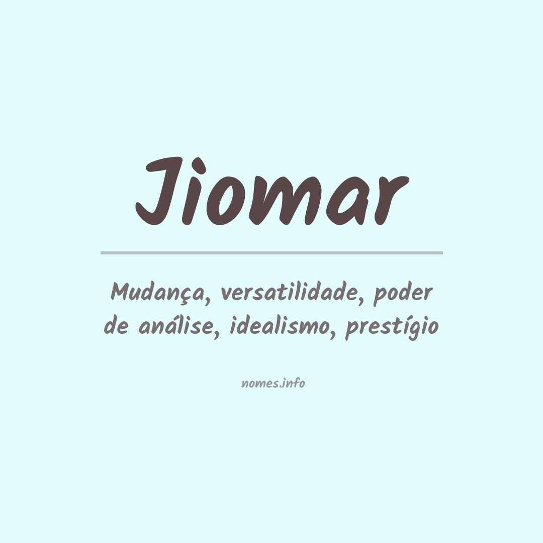 Significado do nome Jiomar