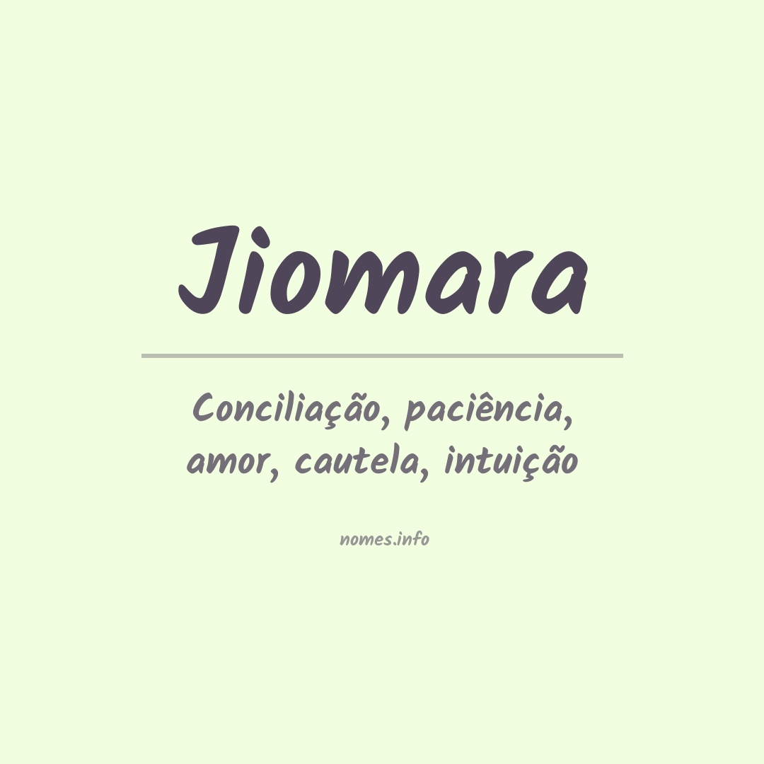 Significado do nome Jiomara