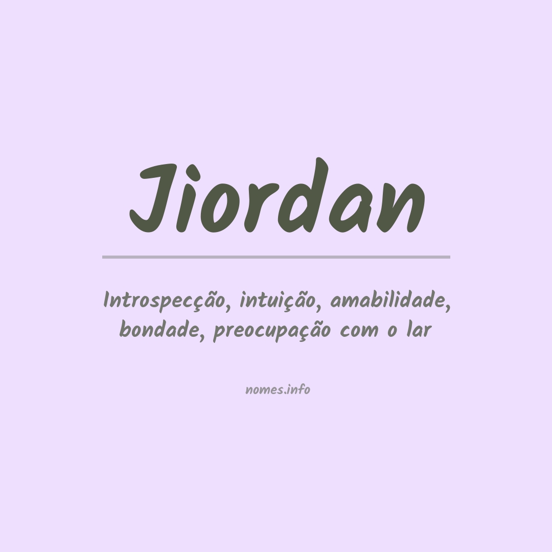 Significado do nome Jiordan
