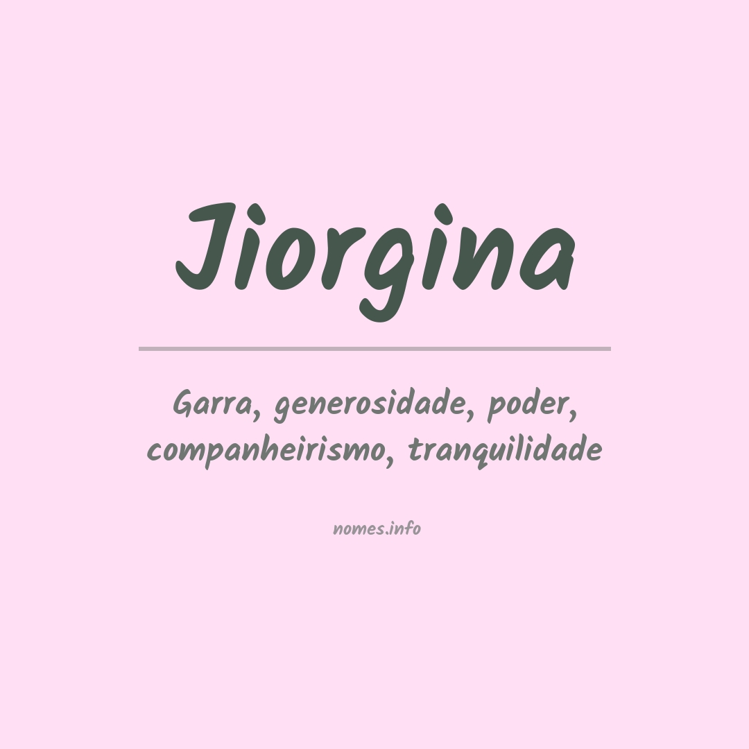 Significado do nome Jiorgina
