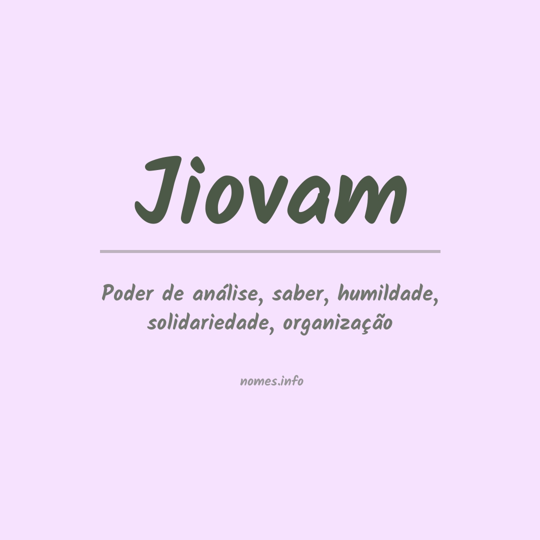 Significado do nome Jiovam