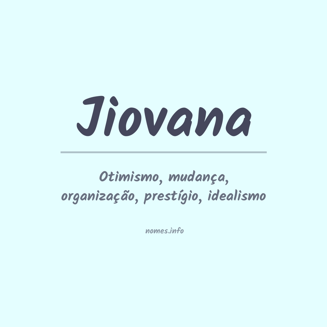 Significado do nome Jiovana