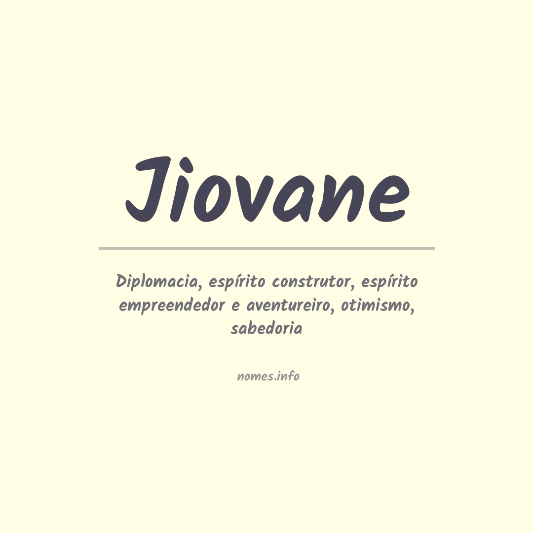 Significado do nome Jiovane