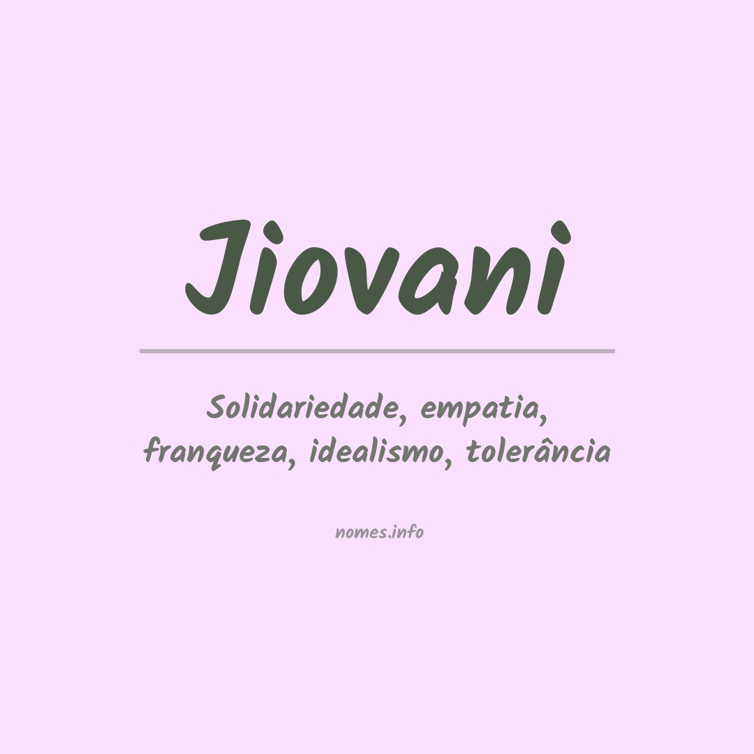 Significado do nome Jiovani