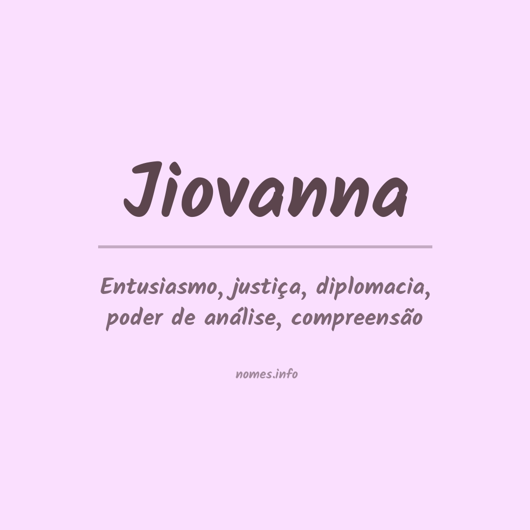 Significado do nome Jiovanna