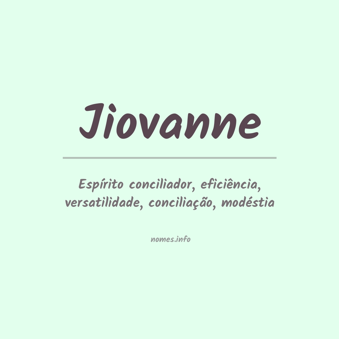 Significado do nome Jiovanne