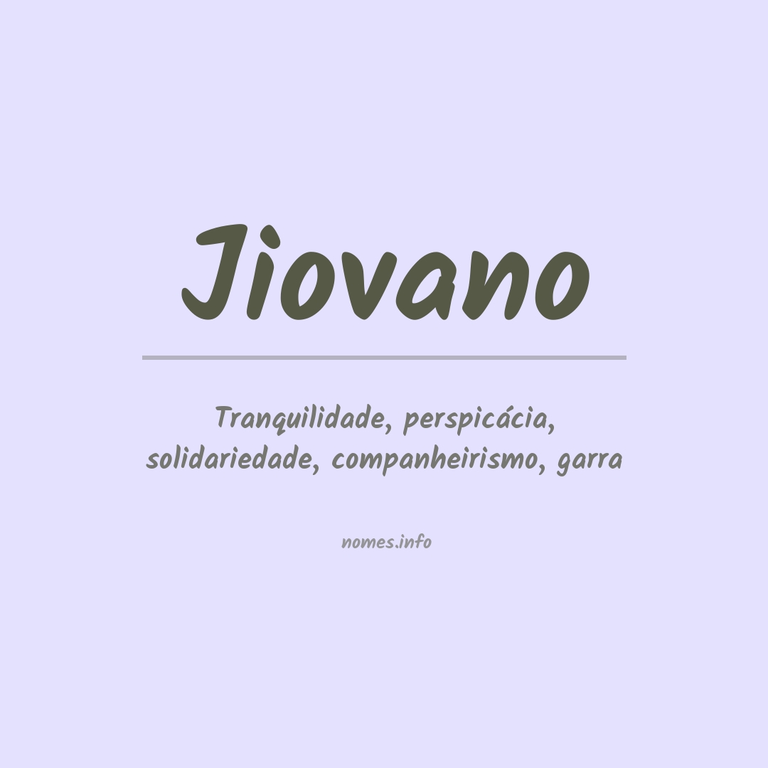 Significado do nome Jiovano