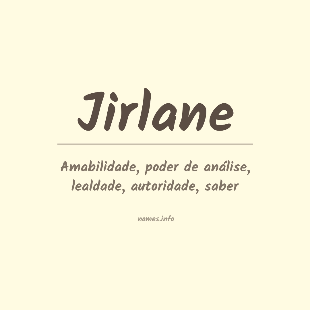 Significado do nome Jirlane