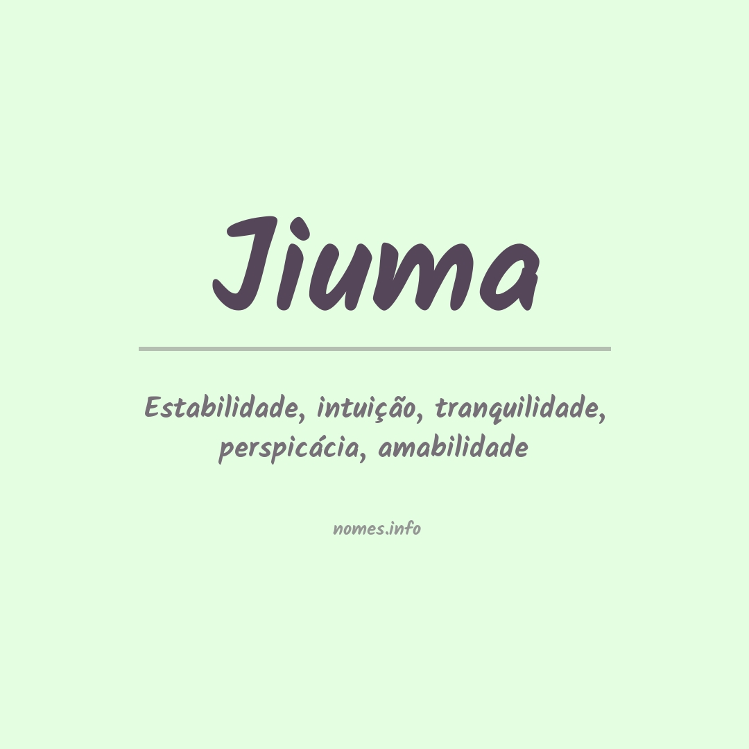 Significado do nome Jiuma