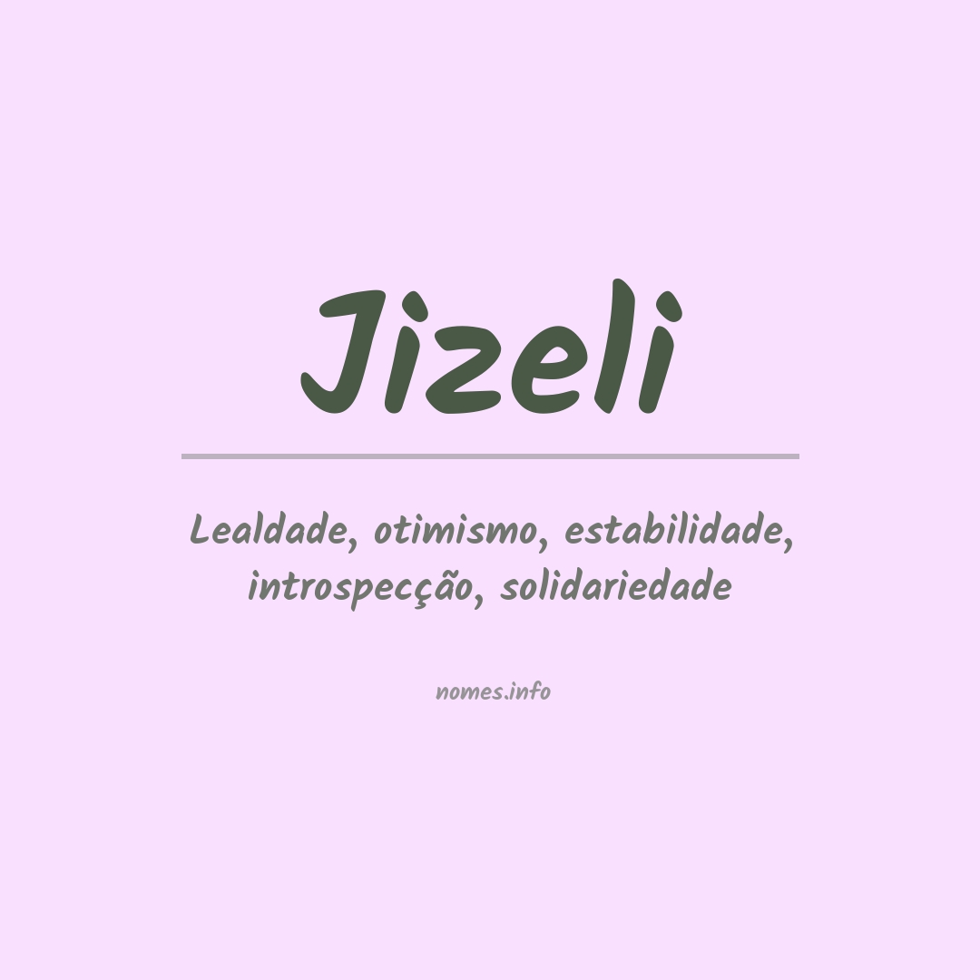 Significado do nome Jizeli