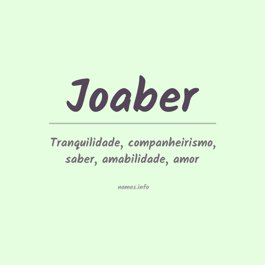 Significado do nome Joaber