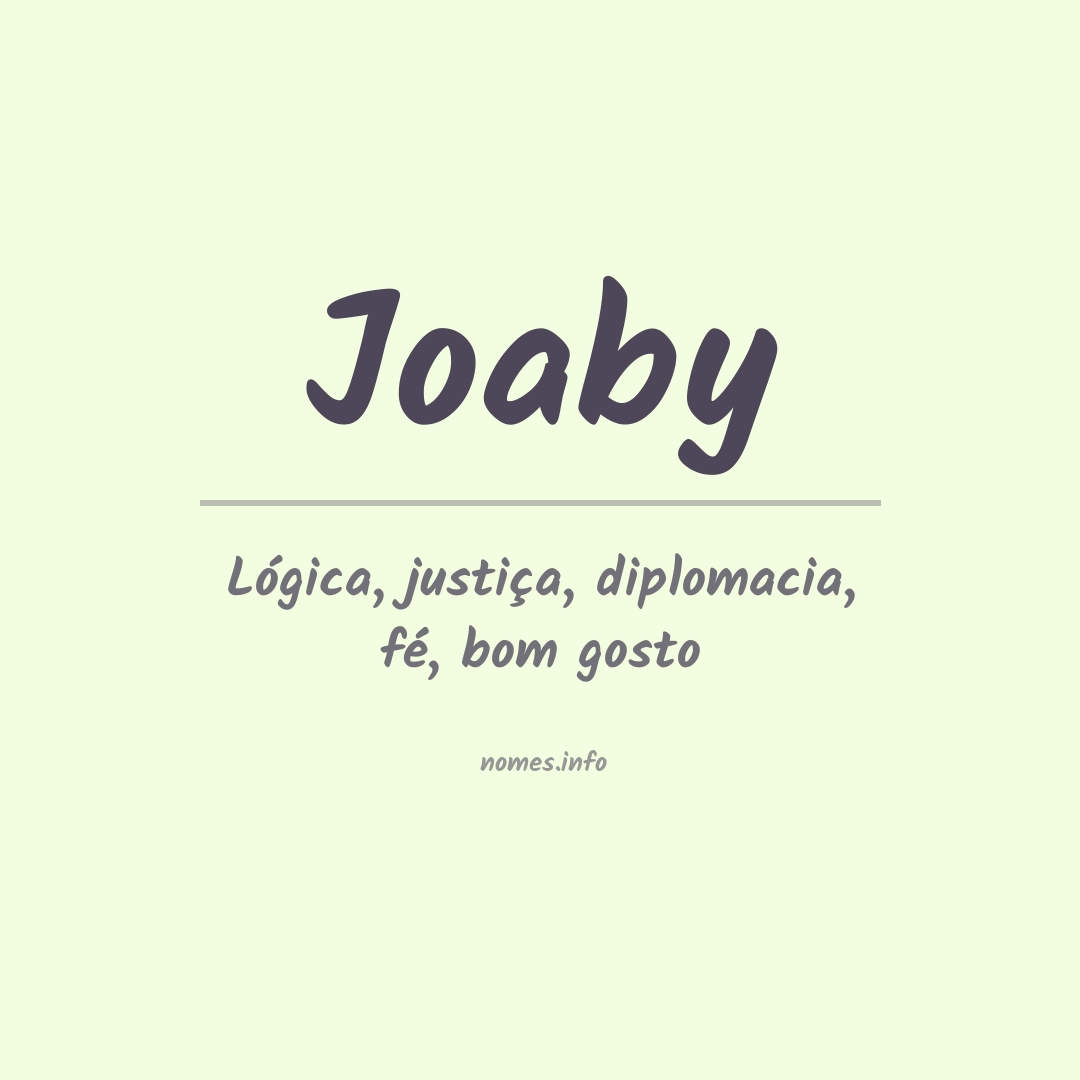 Significado do nome Joaby