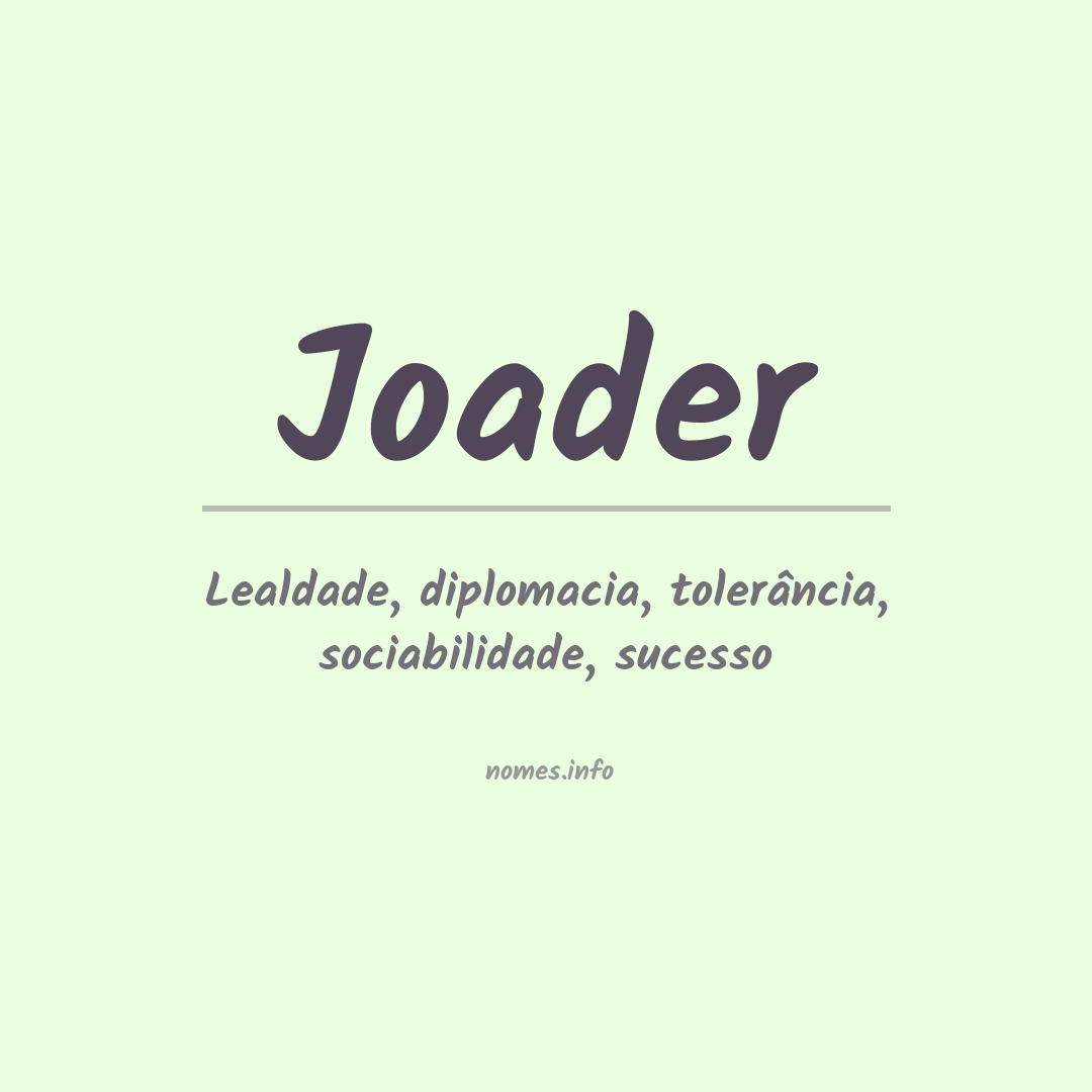 Significado do nome Joader
