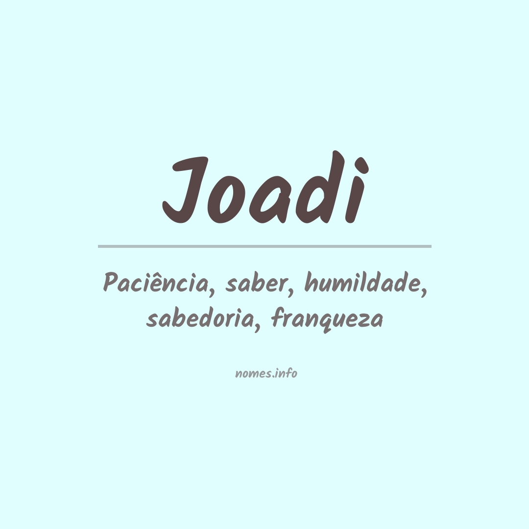 Significado do nome Joadi
