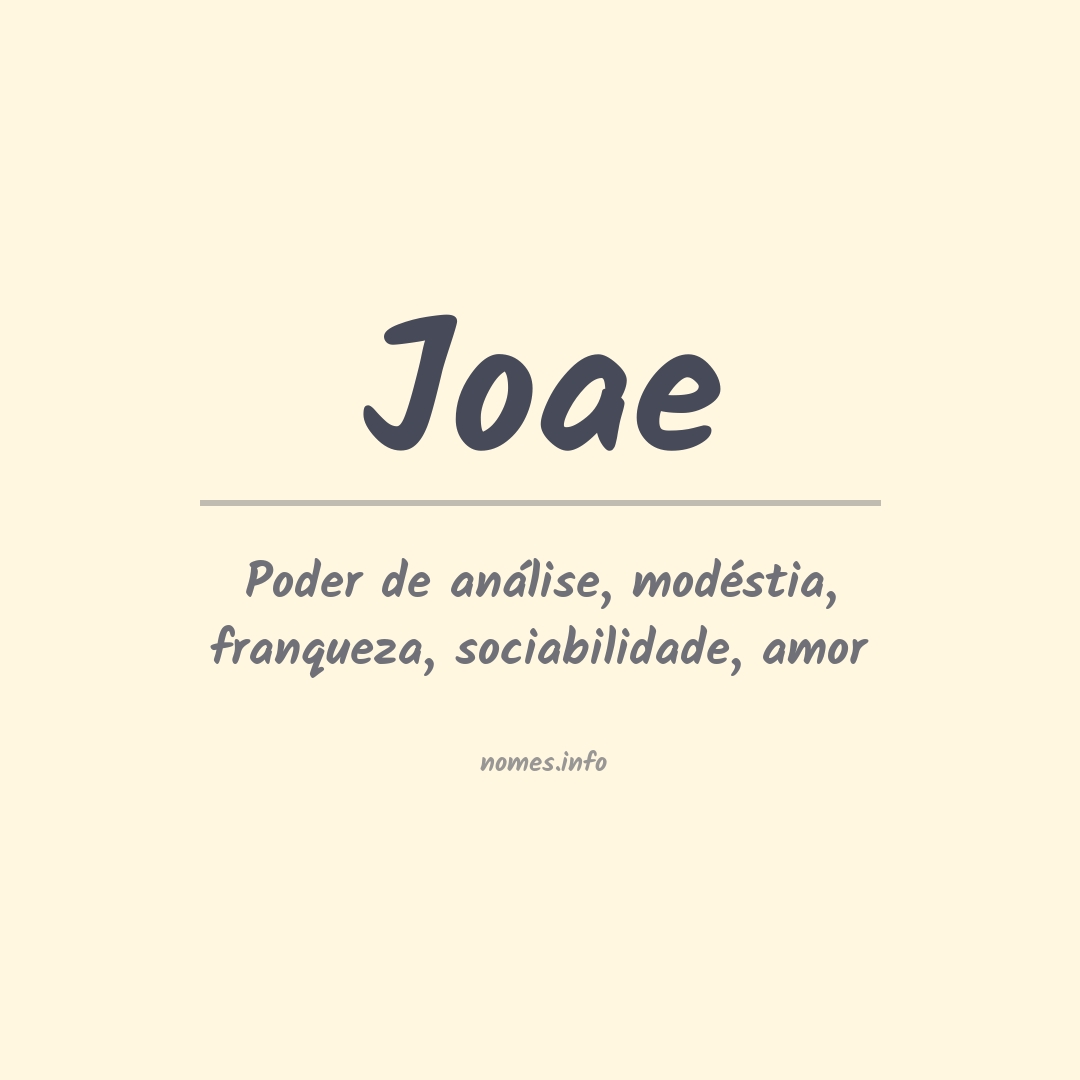 Significado do nome Joae