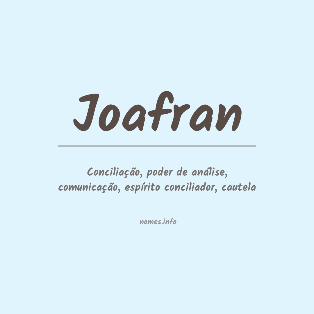 Significado do nome Joafran