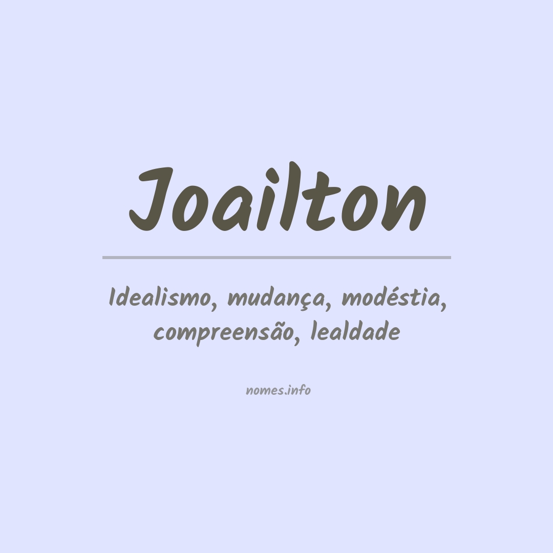 Significado do nome Joailton