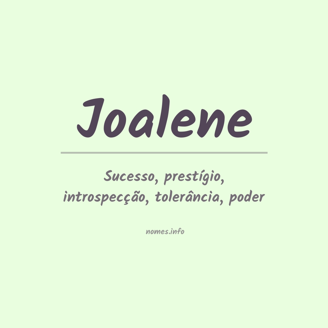 Significado do nome Joalene