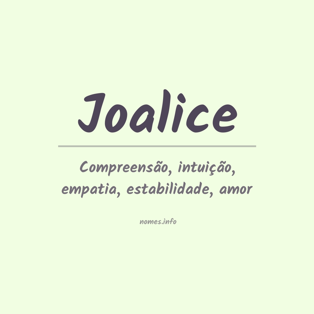 Significado do nome Joalice