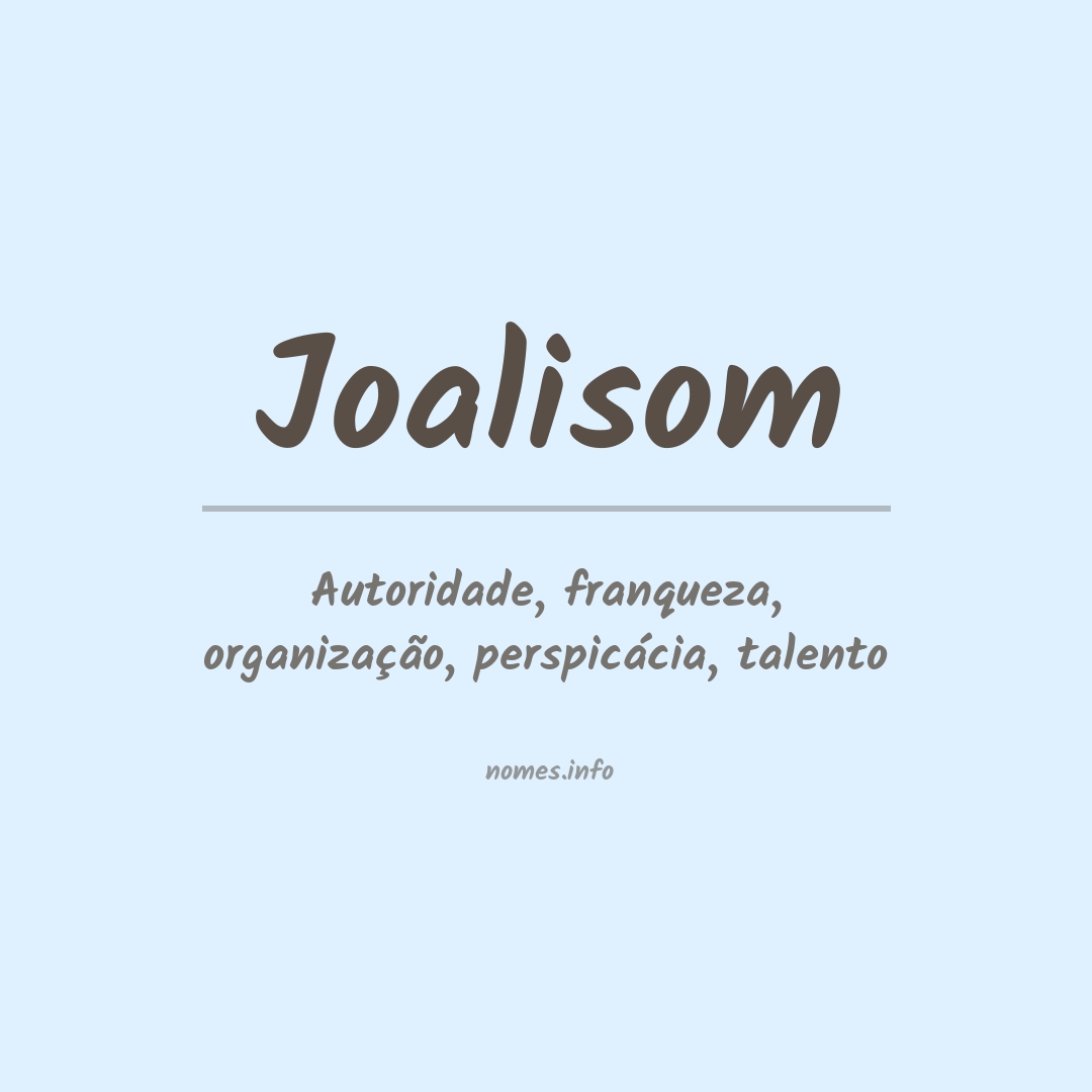 Significado do nome Joalisom