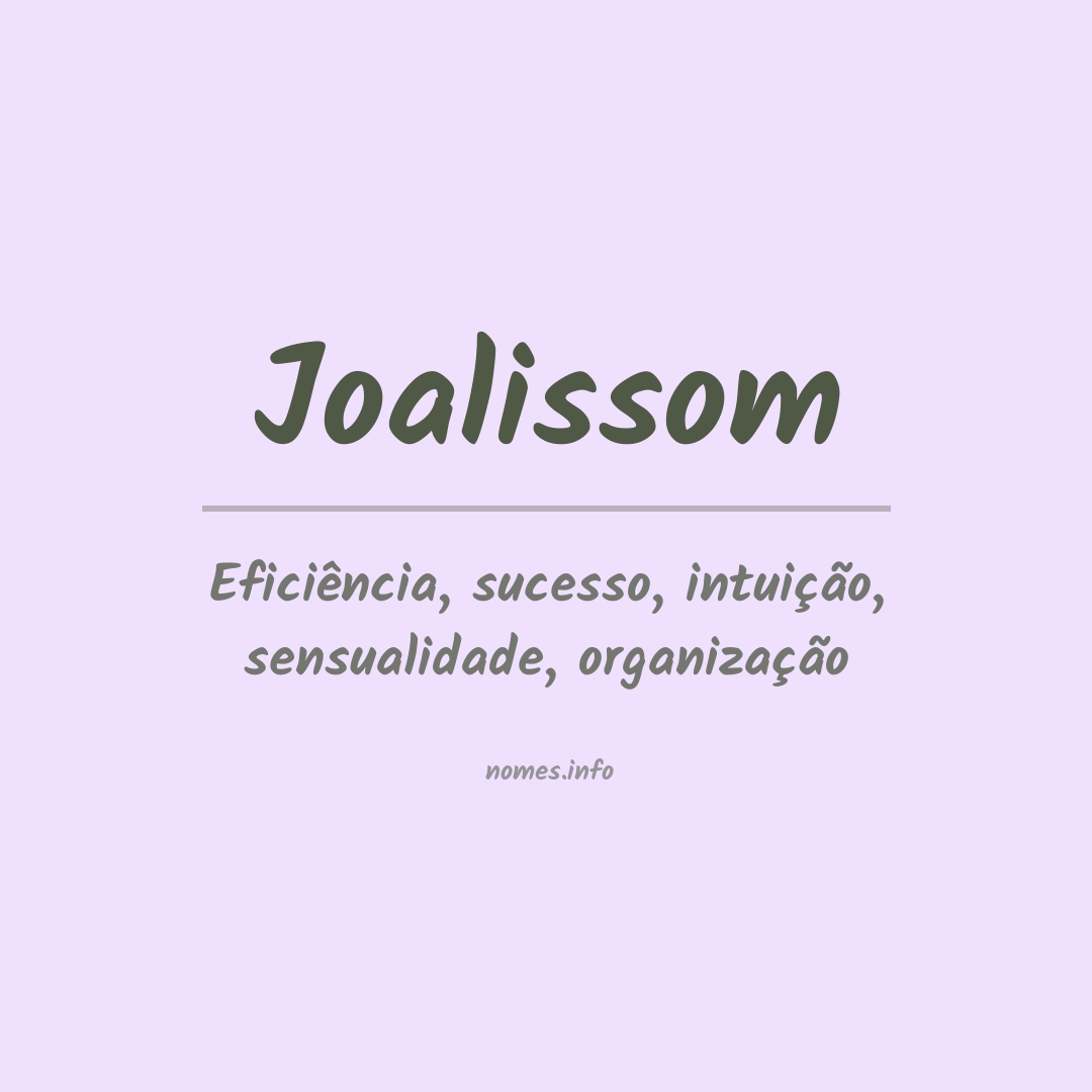 Significado do nome Joalissom