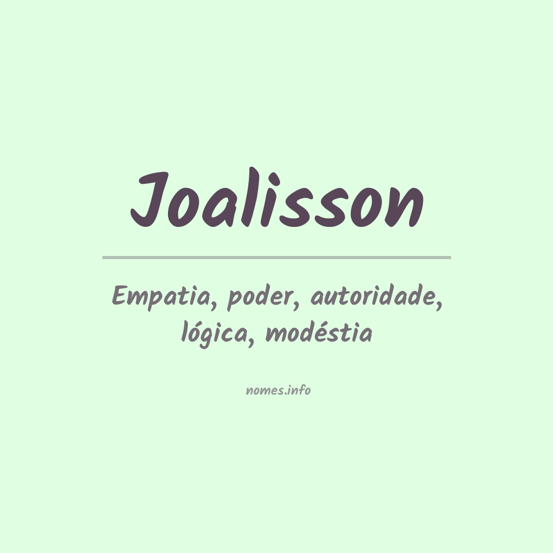 Significado do nome Joalisson