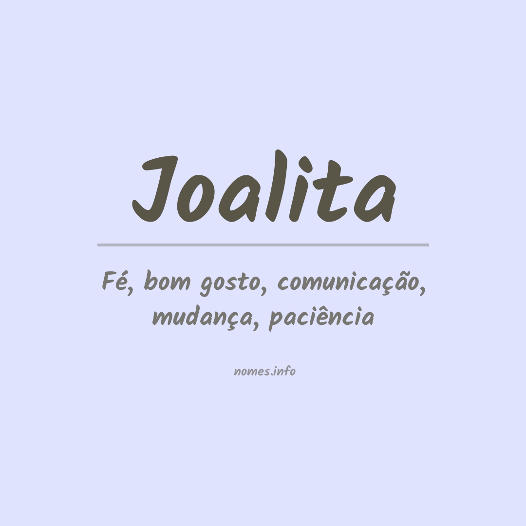 Significado do nome Joalita