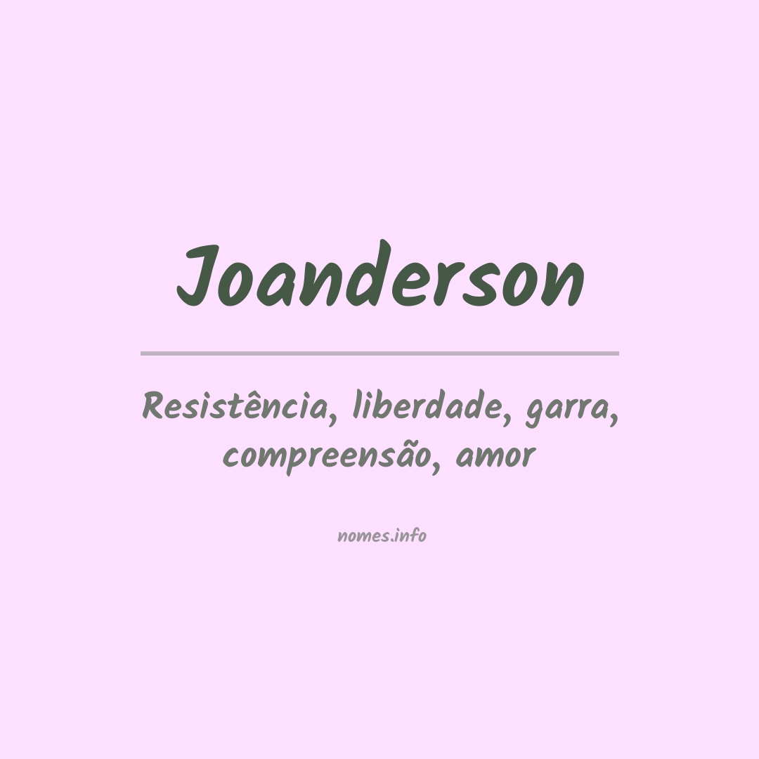 Significado do nome Joanderson