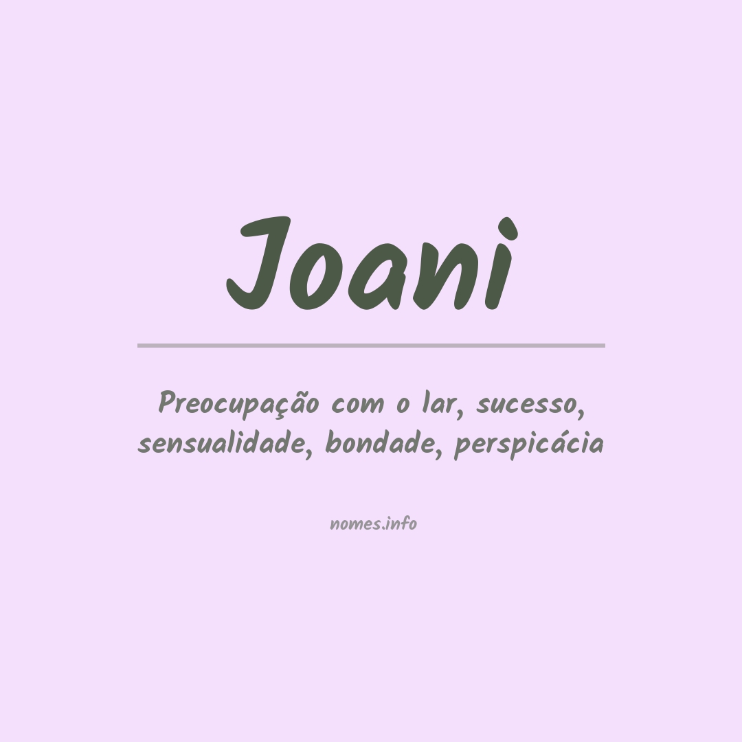 Significado do nome Joani