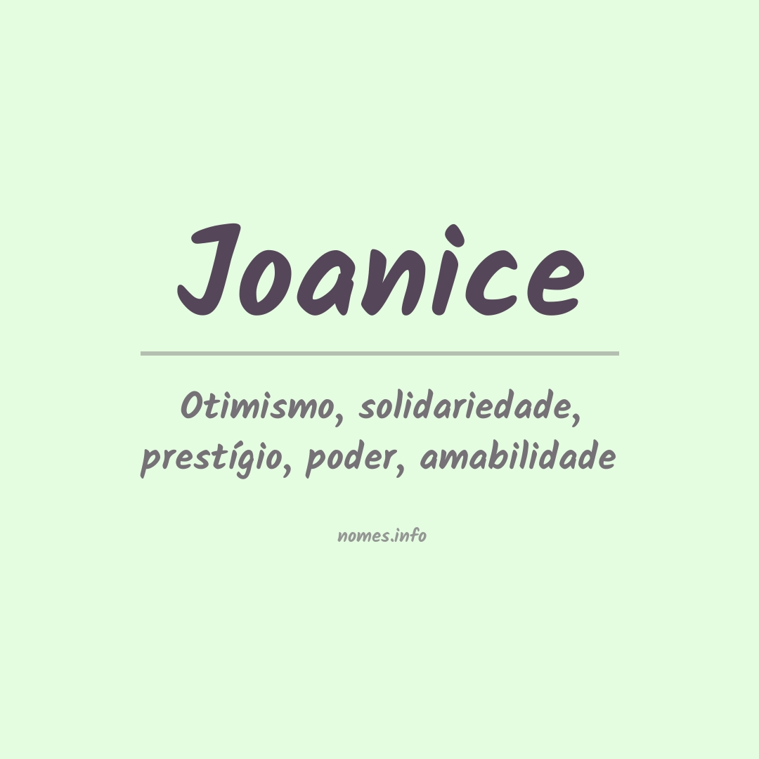 Significado do nome Joanice