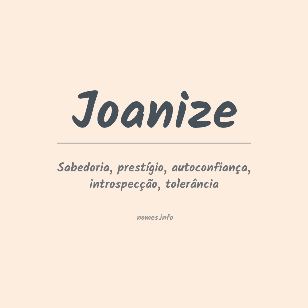 Significado do nome Joanize